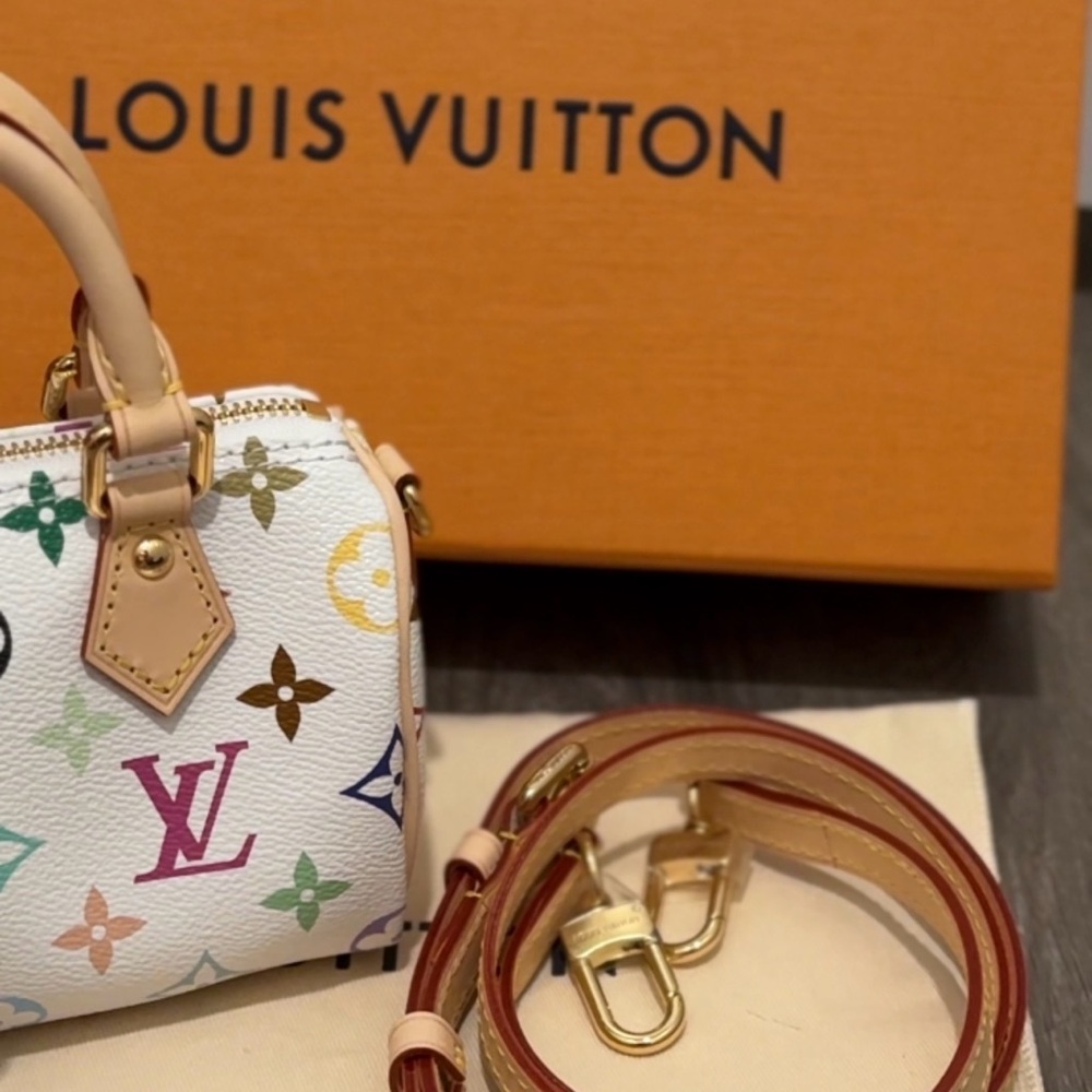 Louis Vuitton x Murakami Nano Speedy White Multicolor Monogram - Picture 2 of 10